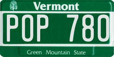 VT license plate POP780