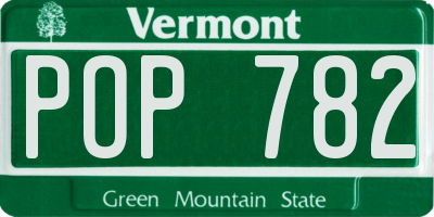 VT license plate POP782
