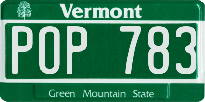 VT license plate POP783