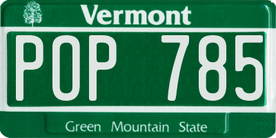 VT license plate POP785