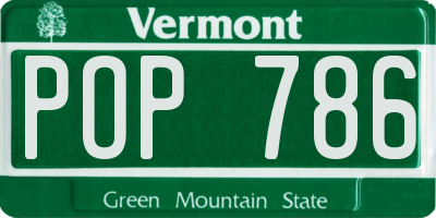 VT license plate POP786