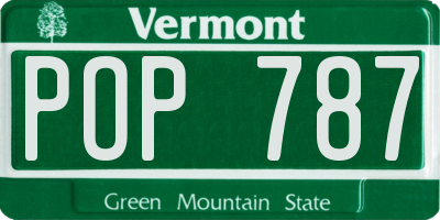VT license plate POP787