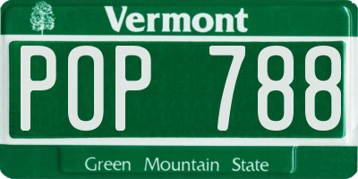 VT license plate POP788