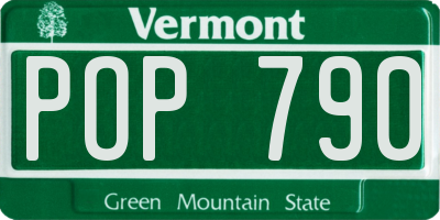 VT license plate POP790