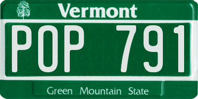 VT license plate POP791