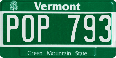 VT license plate POP793