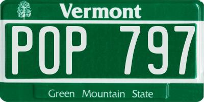 VT license plate POP797