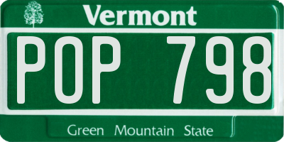 VT license plate POP798
