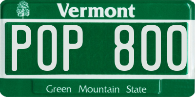 VT license plate POP800