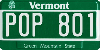 VT license plate POP801