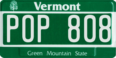VT license plate POP808