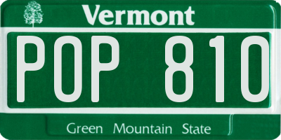 VT license plate POP810