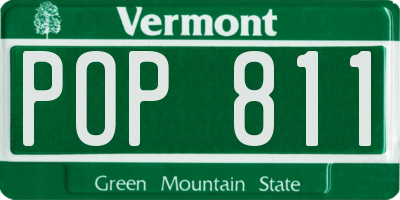 VT license plate POP811