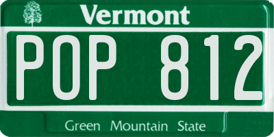 VT license plate POP812