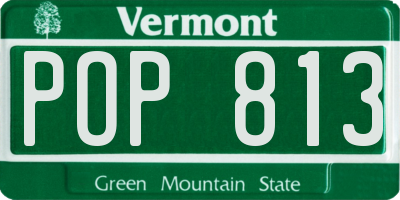 VT license plate POP813