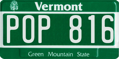 VT license plate POP816