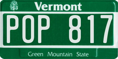 VT license plate POP817