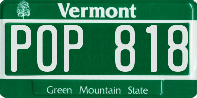 VT license plate POP818