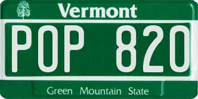 VT license plate POP820