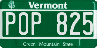 VT license plate POP825