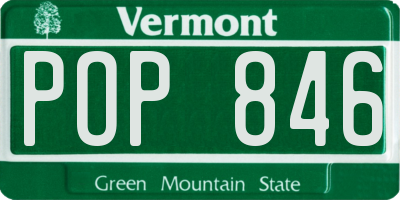 VT license plate POP846
