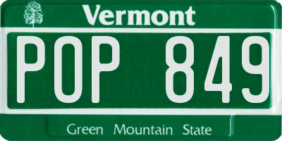 VT license plate POP849