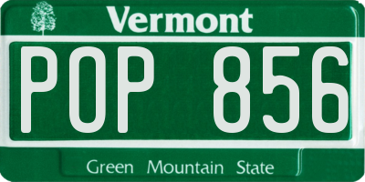VT license plate POP856