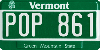 VT license plate POP861