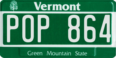 VT license plate POP864