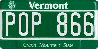 VT license plate POP866