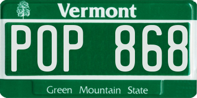 VT license plate POP868