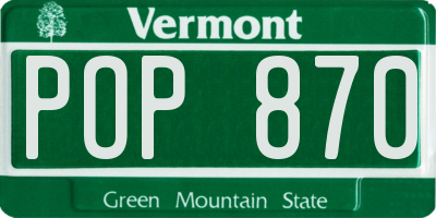 VT license plate POP870