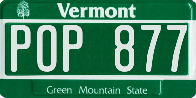 VT license plate POP877