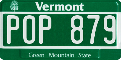VT license plate POP879