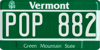 VT license plate POP882