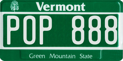 VT license plate POP888