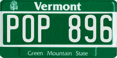 VT license plate POP896