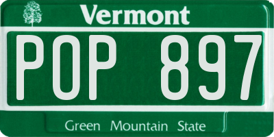 VT license plate POP897