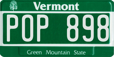 VT license plate POP898