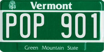 VT license plate POP901