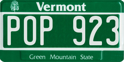 VT license plate POP923