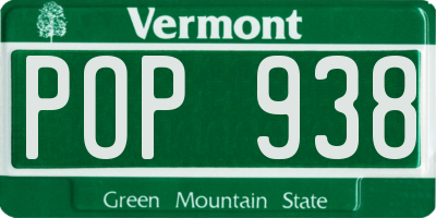 VT license plate POP938