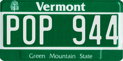 VT license plate POP944