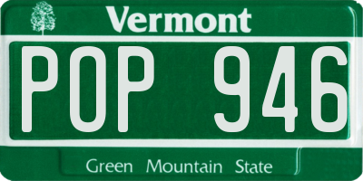 VT license plate POP946