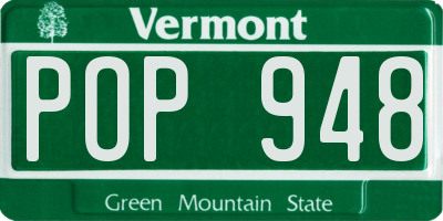 VT license plate POP948