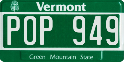 VT license plate POP949