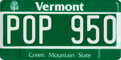 VT license plate POP950