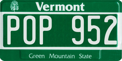 VT license plate POP952