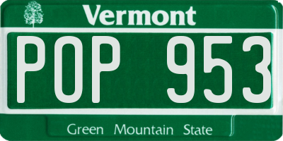 VT license plate POP953