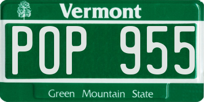 VT license plate POP955